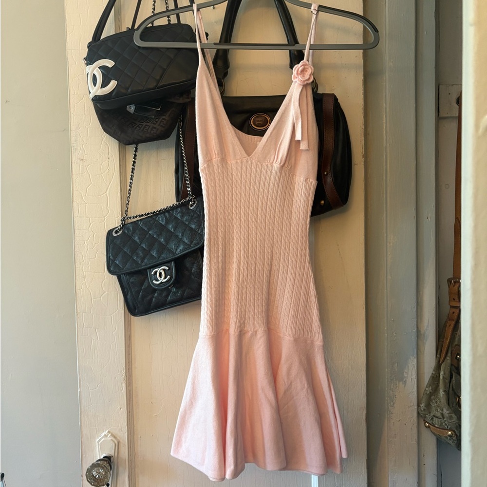 Frankie's Bikinis Houston Cable Cloud Knit Pink Dress